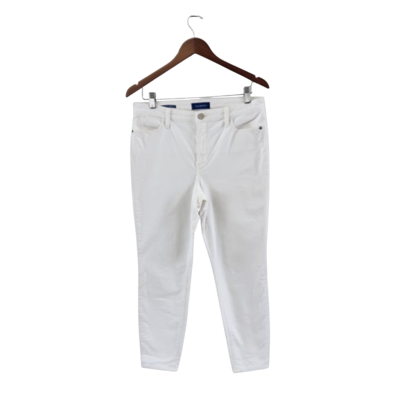 Talbots High Waist Jegging Ankle Off White Ivory Corduroy Pants Womens Peitte 10 - Picture 1 of 8